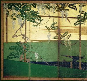 Wisteria in Blossom by Hasegawa Soen